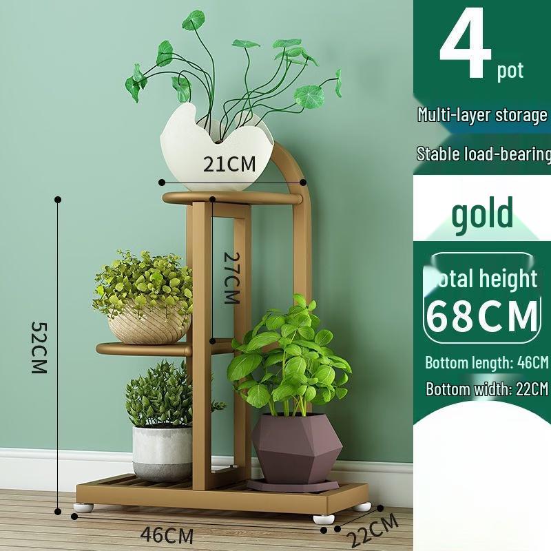 Light Luxury Gold 3-Tier Metal Flower Stand