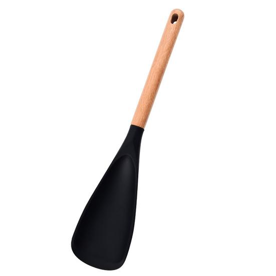 Silicone Spatula Non-Stick Cooking Spoon 3-in-1 Multi-Function Spatula with Ergonomic Wooden Handle High Temperature