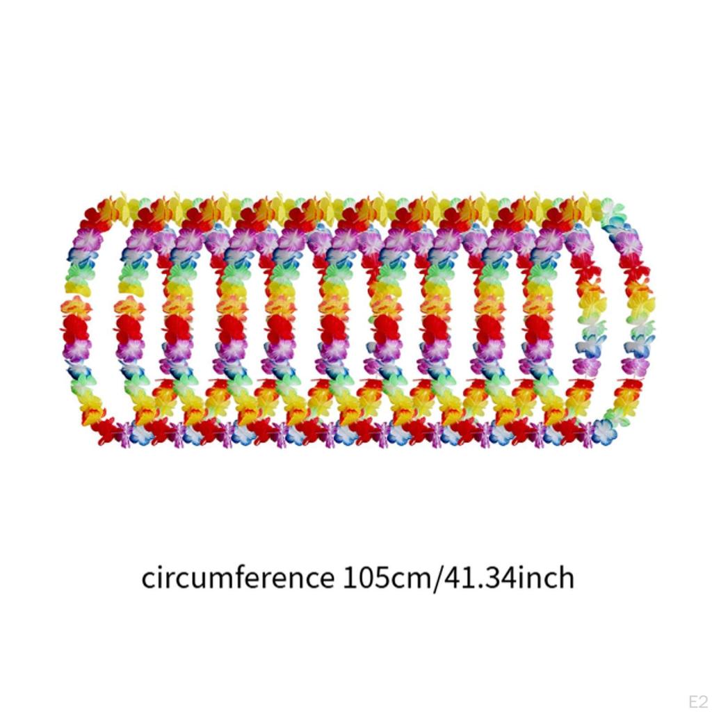 10 Pieces Hawaiian Leis Floral Lei Garland Tropical Flower Skirt Dance Accessories for