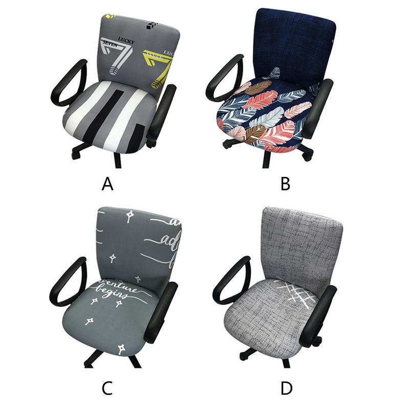 1X Chair Cover Stretch Floral Spandex Covers for Rotating Office Computer Chairs