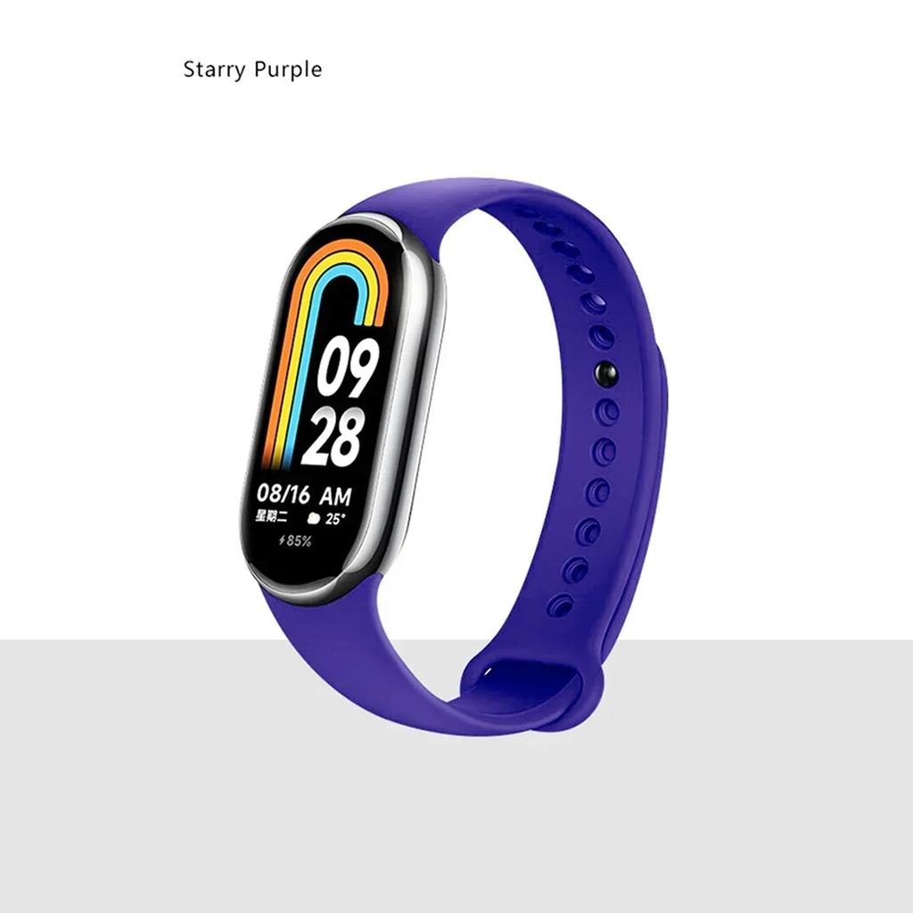 Silicone Strap for Xiaomi Mi Band 9 8 Strap NFC Sports Rubber Bracelet Wristband Pulseira Correa Smart for Mi Band 8/9 Accessory