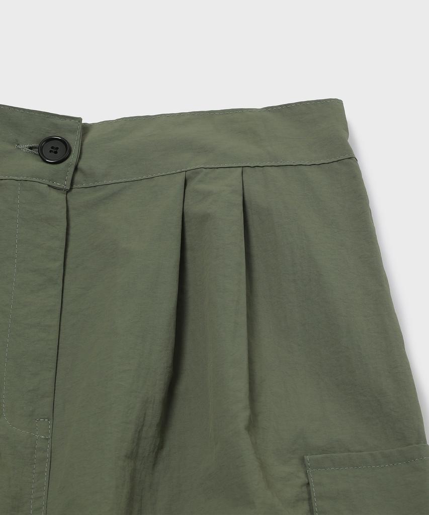 Slow Record House Nylon Cargo Mini Skirt_Khaki