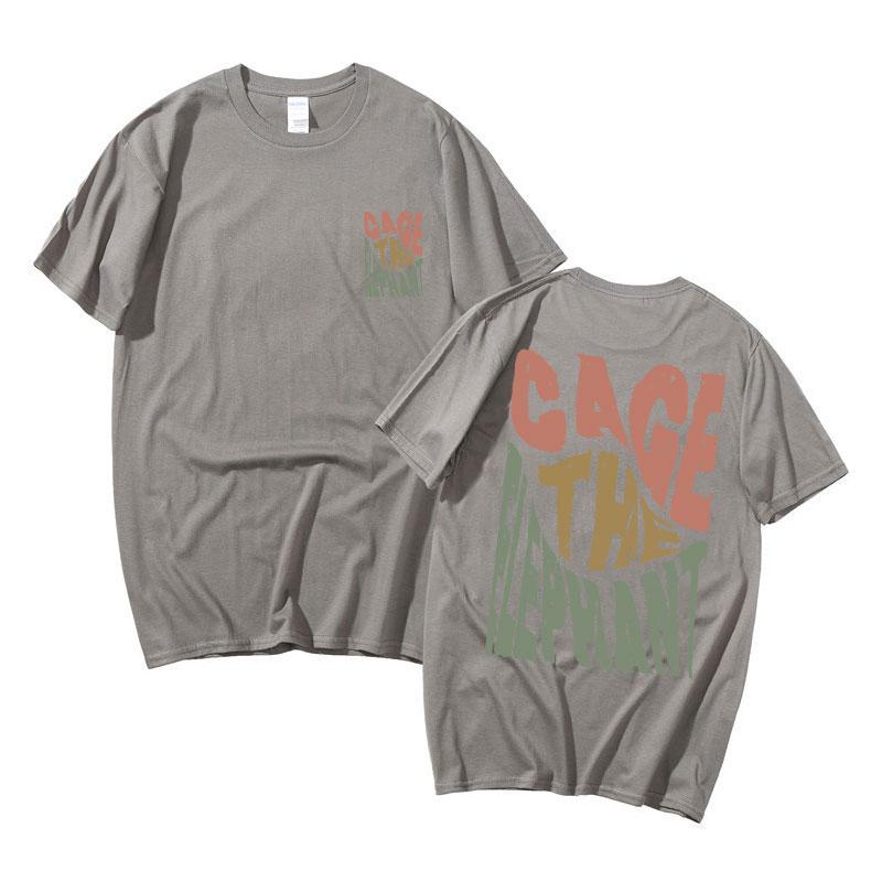 Hot Sale Cage The Elephant Pritn Double Sided Print Tshirt Man Hip Hop Vintage Loose T Shirt Men Women Fashion Harajuku T-shirts