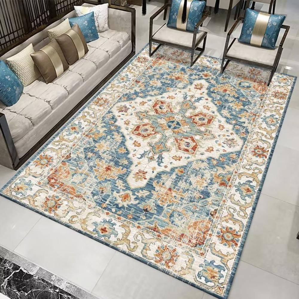 

1PC Vintage Persian Carpet American Bohe Moroccan Living Room Rug Lounge Room Tea Table Rug Kitchen Floor Mat Cloakroom Rug 40x60cm