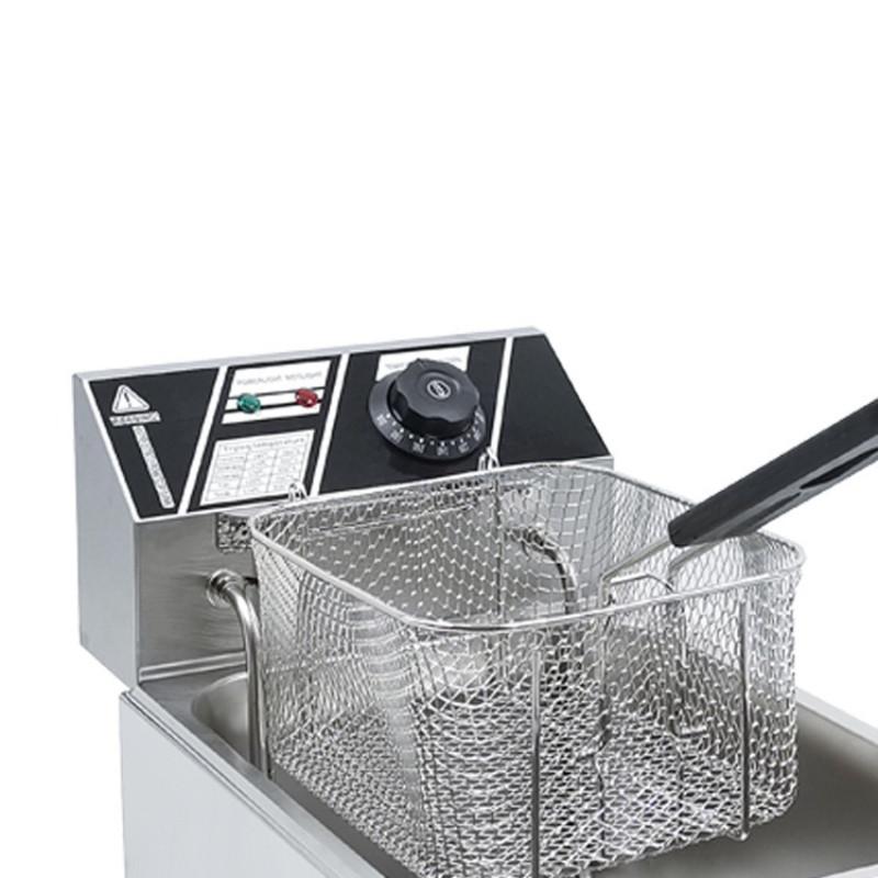 Large Capacity Electric Deep Fryer Single Cylinder French Frying Machine Stall Snack Cooking Equipment