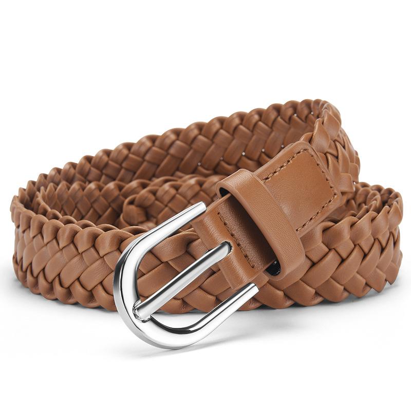 Fashionable Retro Versatile Braided Women’s Thin Belt Korean-Style High-End Elegant Everyday Casual Dress Belt (No Holes)