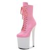 Shoes Women's Patent Leather Short Boots - 20cm Ultra High Heel with Platform, for Pole Dance, Runway, Nightclub - 26 Color Choose