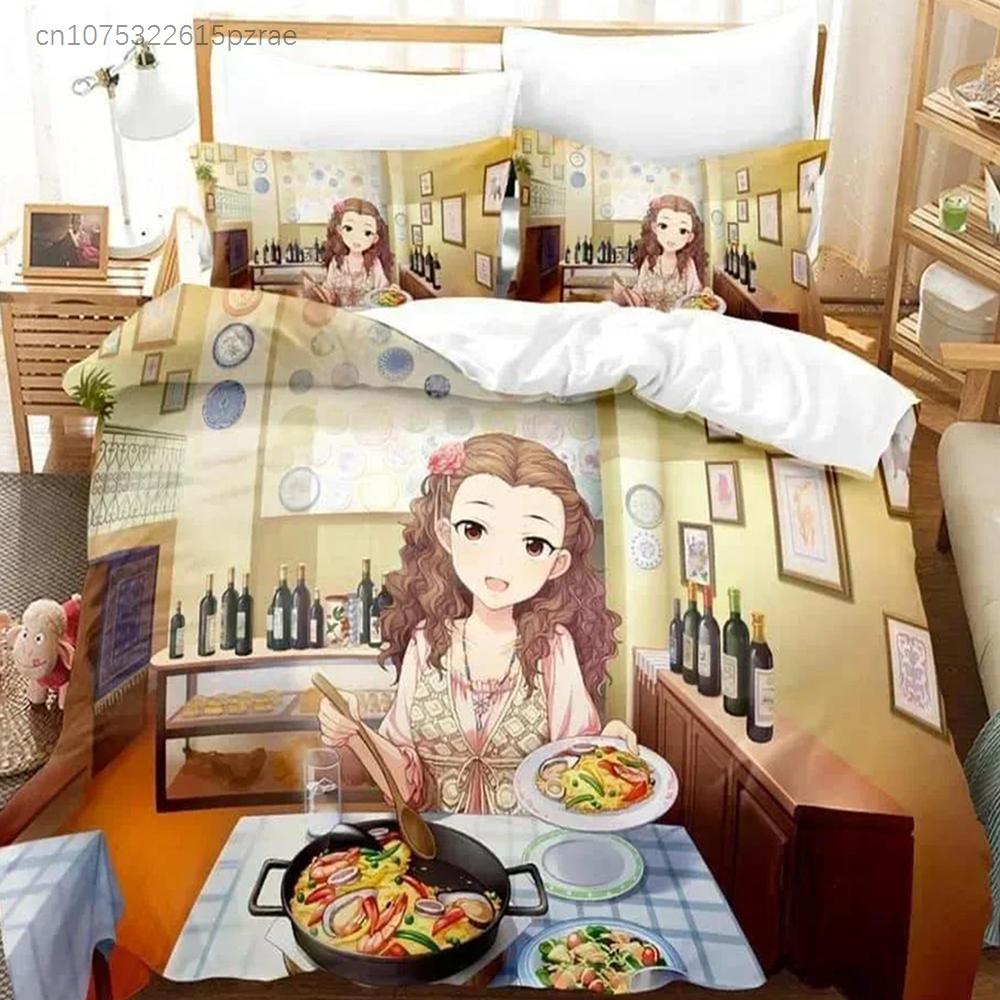 L'ensemble de literie THE iDOLM@STER Cinderella Girls Starlight Stage Imprimé Avec Taie d'oreiller Housse de couette Doux Lit Queen King Vêtements de lit Maison