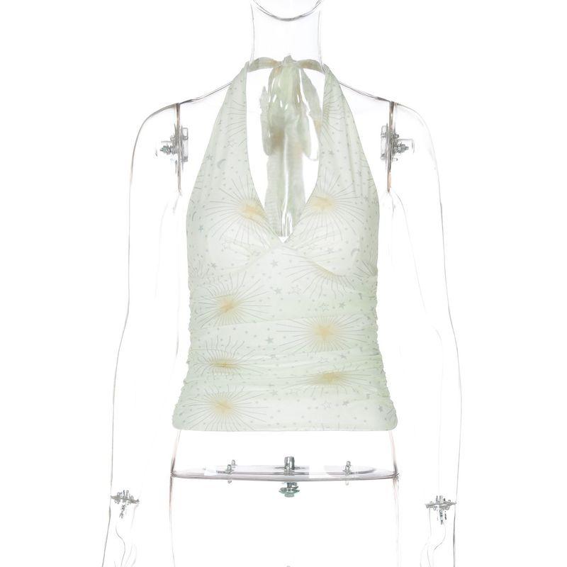 

Gusty Retro Millennium Sexy Style XINGX Halter Spaghetti Straps Vest Women s High Street Y2g Pure Desire Style Tight Tops Summer Light green L