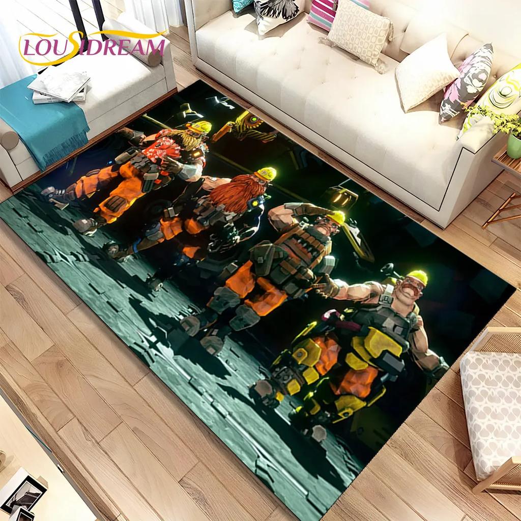 3D DRG Deep Rock Galactic Game Gamer Area Rug,Carpet Rug for Living Room Bedroom Sofa Doormat Decoration,kids Non-slip Floor Mat