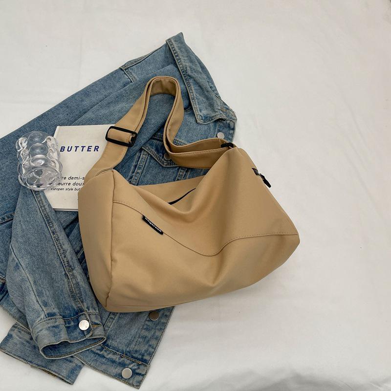 2025 Summer Versatile Solid Color Casual Shoulder Sports Bag - Lightweight Crossbody for College Students