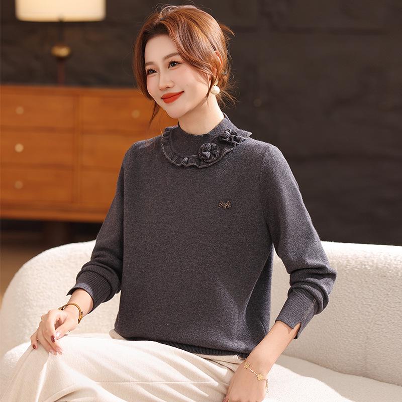 

Stylish Winter Knitwear: Ruffle Trim Cardigans and Tops for Middle-Aged & Elderly Moms, Year of the Rat Collection 3XL (60-67.5 kg)