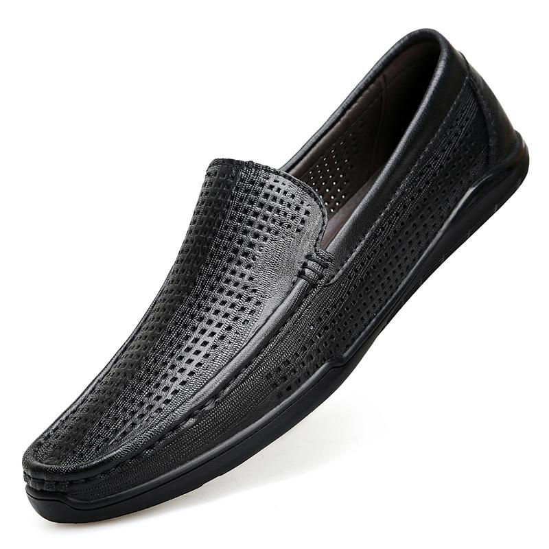 Fashion Soft Sole Male Flats Moccasin Casual Shoes New Men Dress Shoes All-match Loafers Men's Genuine Leather Slip-on Walking Shoes
