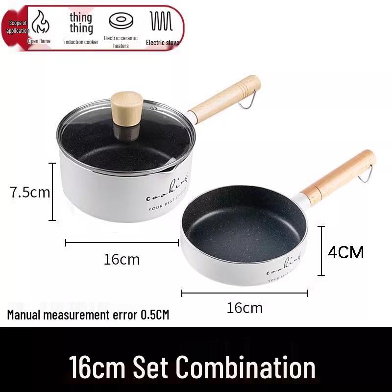 Sheng Bang Rong Non-Stick Flat-Bottom Frying Pan with Maifan Stone for Mini Induction Cookers
