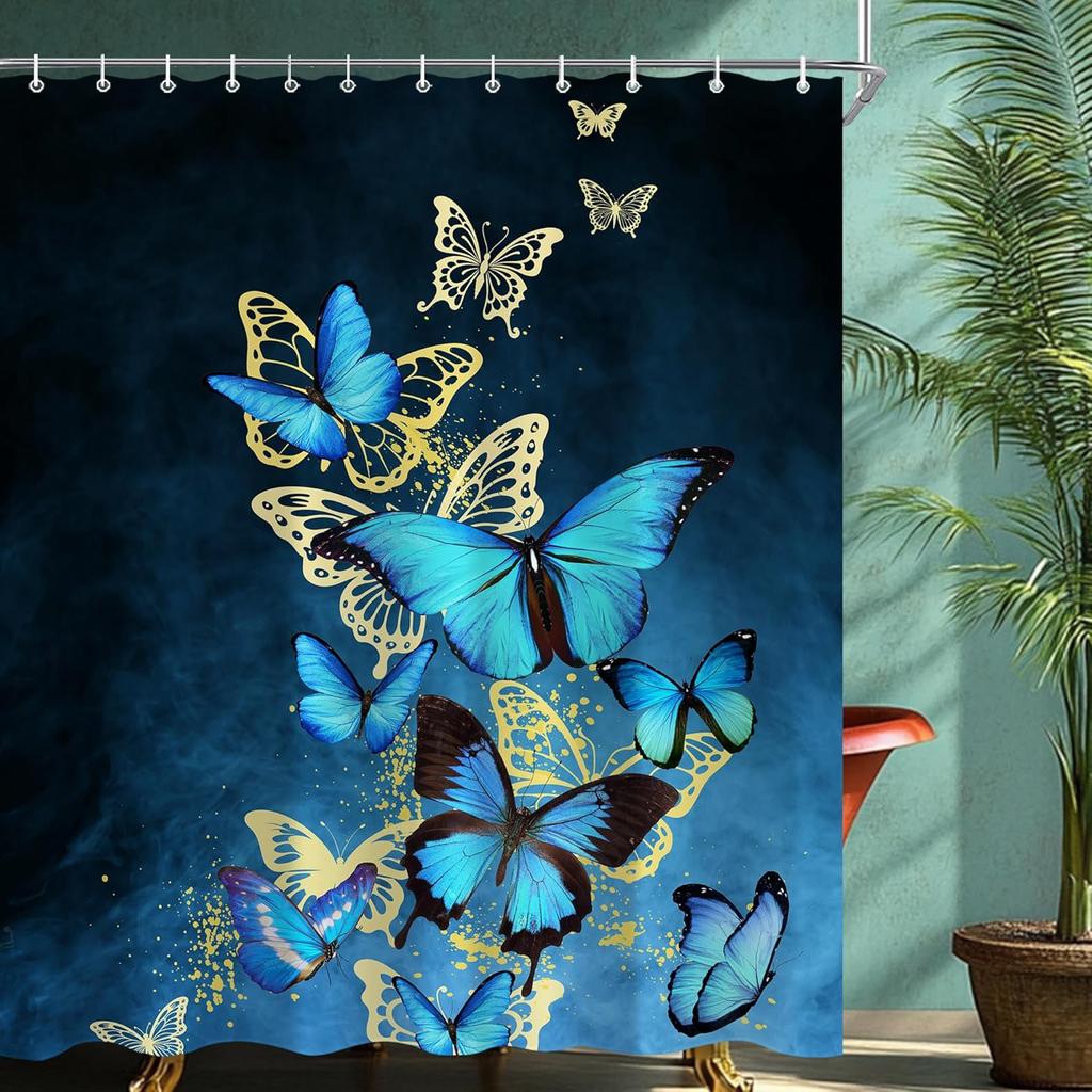 Boho Vintage Flower Shower Curtain Sets For Bathroom Retro Floral Shower Curtain Rustic Country Polyester Bathtub Curtain