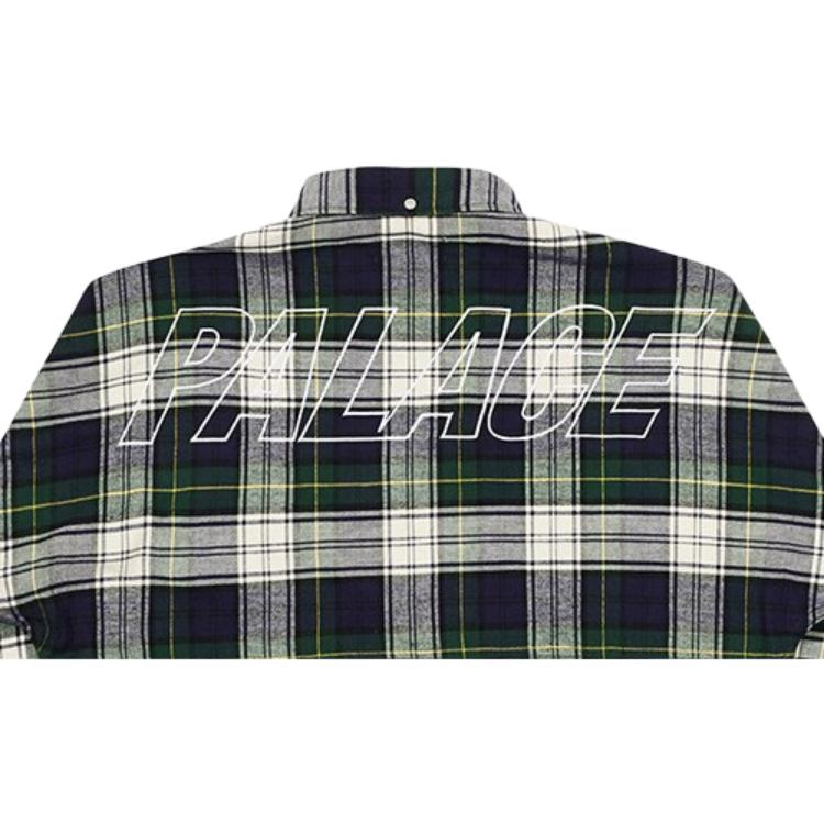 Palace Plaid Long Sleeve Shirt Unisex shirts Green PAL-FW20-385