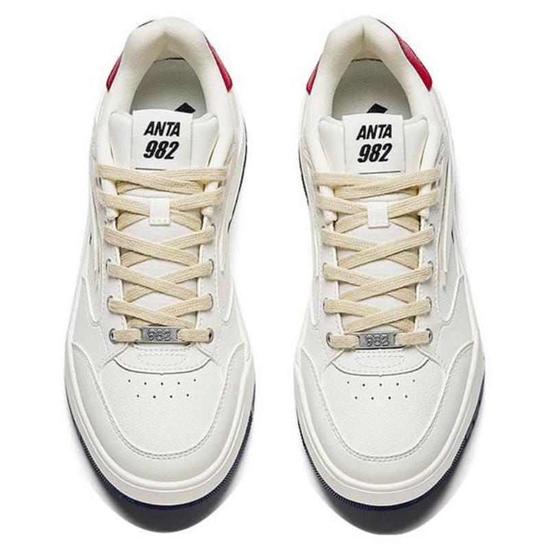 Anta 982 Lightweight Low top Skateboard Shoes Women's White Red Sneakers 122348067-3