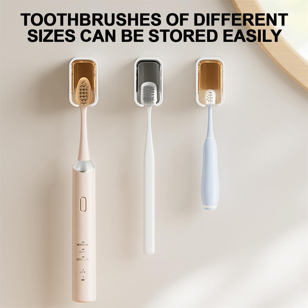 Wall Mounted Storage Rack Dustproof Waterproof Toothbrush Storage Rack Non Perforated Wall Storage Rack Home Storage Supplies