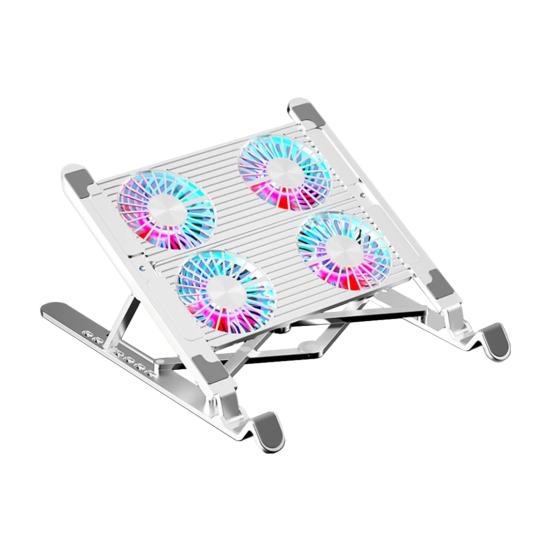 Chladicí podložka pro notebook 2/4 tiché ventilátory Výškově nastavitelné RGB Skládací hliníková slitina Počítačový chladič Stojan Držák chladiče PC Příslušenství