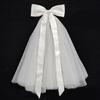 Wedding Tulle Bridal Lace Veil with Bowknot/Floral Trim Elegant Bridesmaids Veil