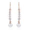 Rose Gold Pearl Tassel Earrings