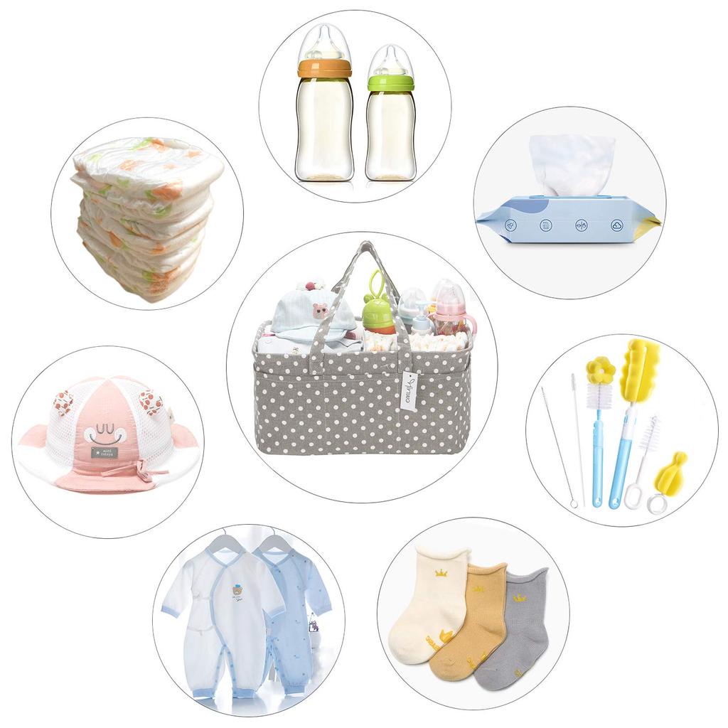 Hinwo Diaper Storage Diaper Baby Supplies Storage Preparing for Baby Gift Bag, Pouch, Case, Basket, Bag, Box, Foldable, Baby, Baby's Arrival, (Gray