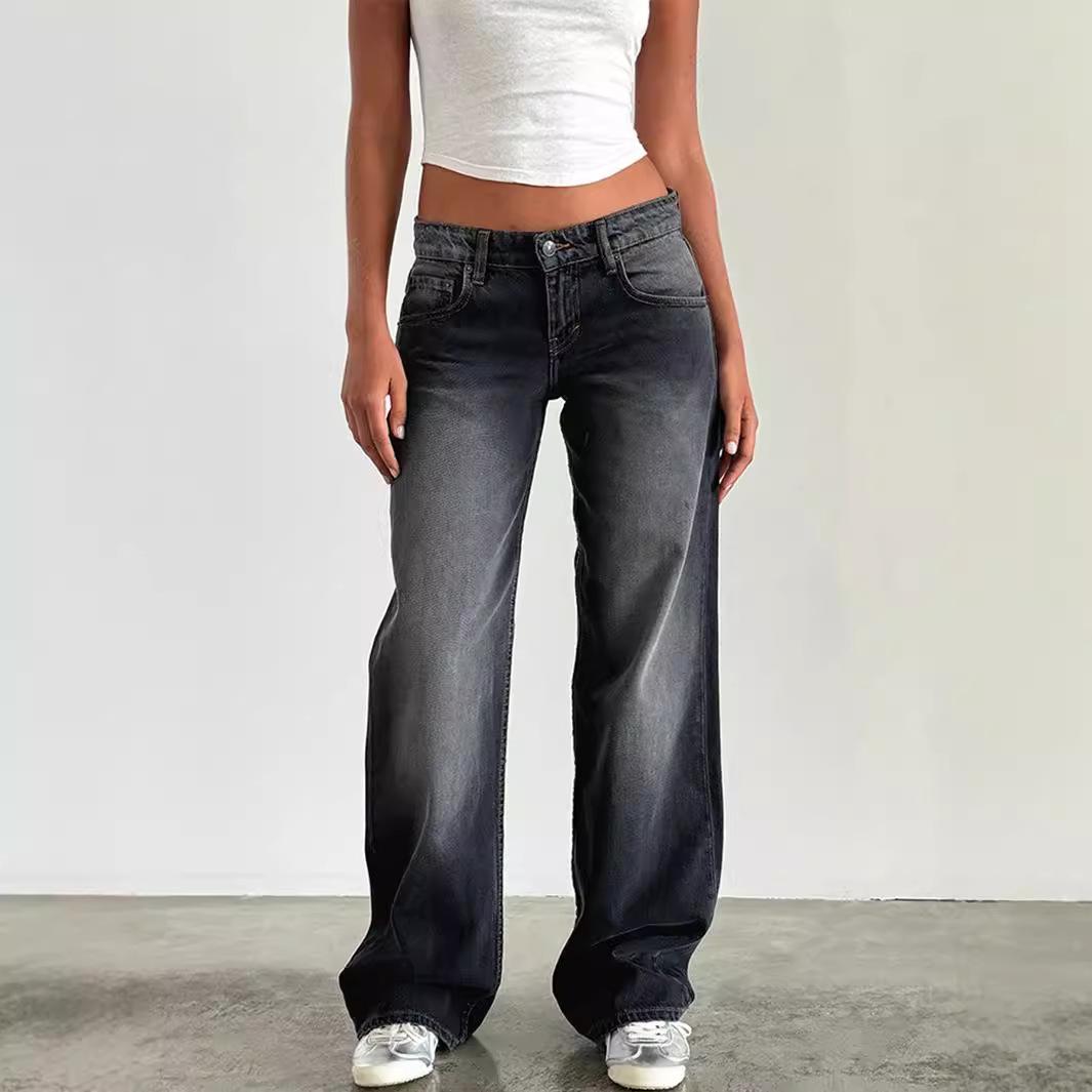 

Women Wide Leg Jeans Casual High Waist Baggy Boyfriend Denim Pants Y2K Straight Streetwear Jeans Mom Jeans Trousers XS
