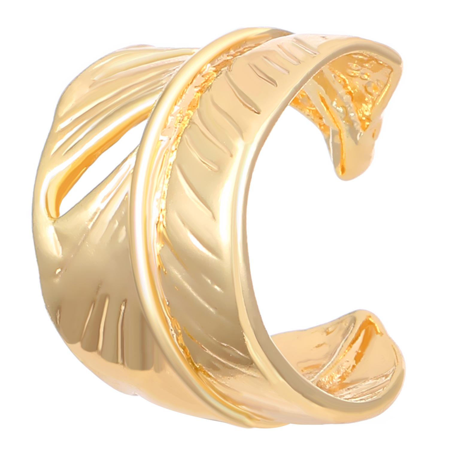 

Ретро Простые модные серьги-клипсы в форме буквы С без отверстия для уха из золота 1 pcs