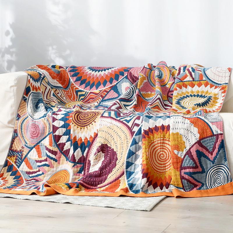 Minimalist Gauze Cotton Summer Quilt Blanket - Lightweight Air Conditioning Nap Cover.