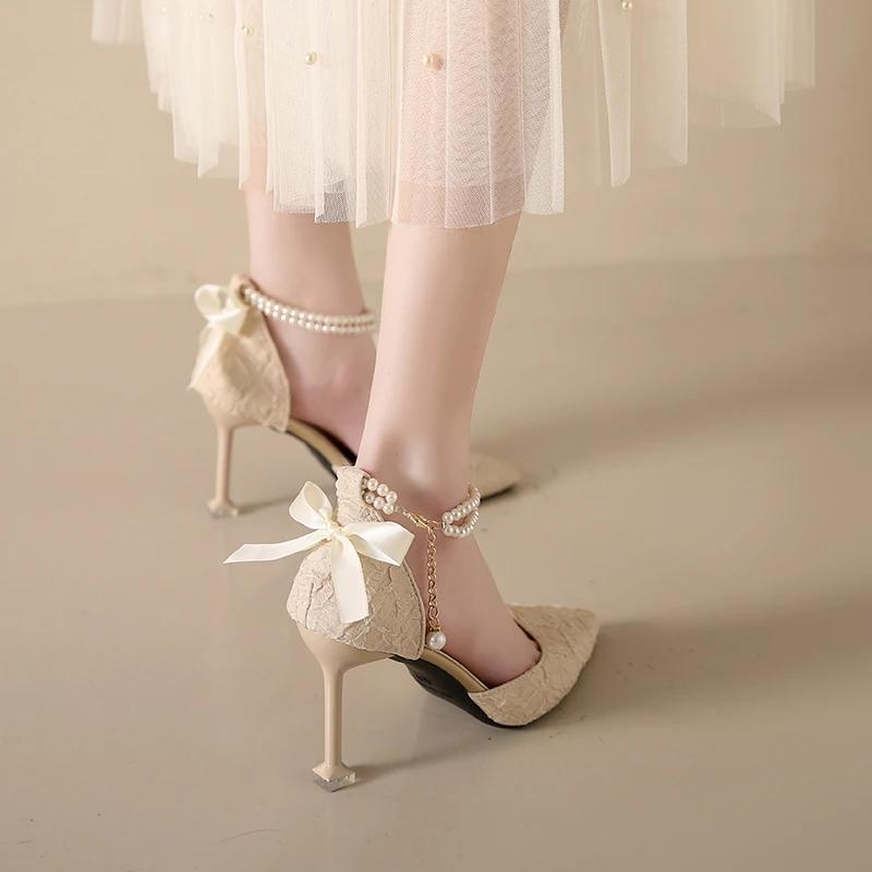 Fashion 2025 Spring and Autumn New Fashionable Comfortable Elegant and Versatile Hollow Shoes with Baotou and Strap High Heels