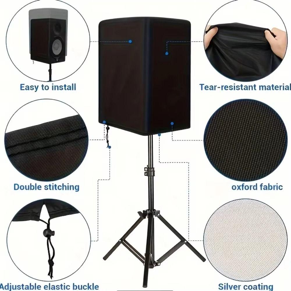 1 Pieza Cubierta Protectora de Polvo Negra para Altavoz para Altavoz Activo Equipo de Altavoz Vertical