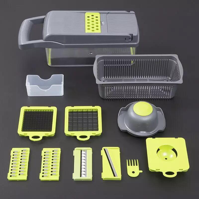 Vegetable Cutter Multifunctional Kitchen Tool 5-in-1 Food Chopper for Tomato Carrot Cheese Onion Handheld Slicer Dicer Grater