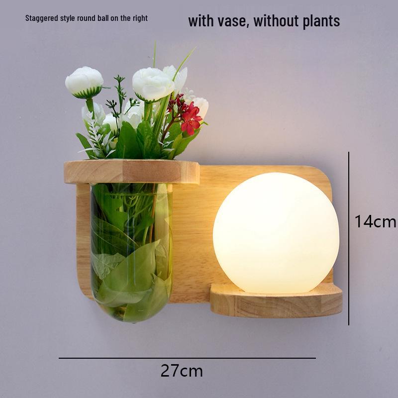Japanese Solid Wood Nordic Wall Lamp for Bedroom, Living Room, Study, and Balcony