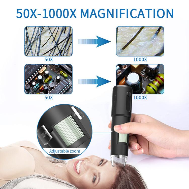 1000x HD Digital Microscope with WIFI for Android and Computer - Ideal for Mobile Phone Repair and Measurement