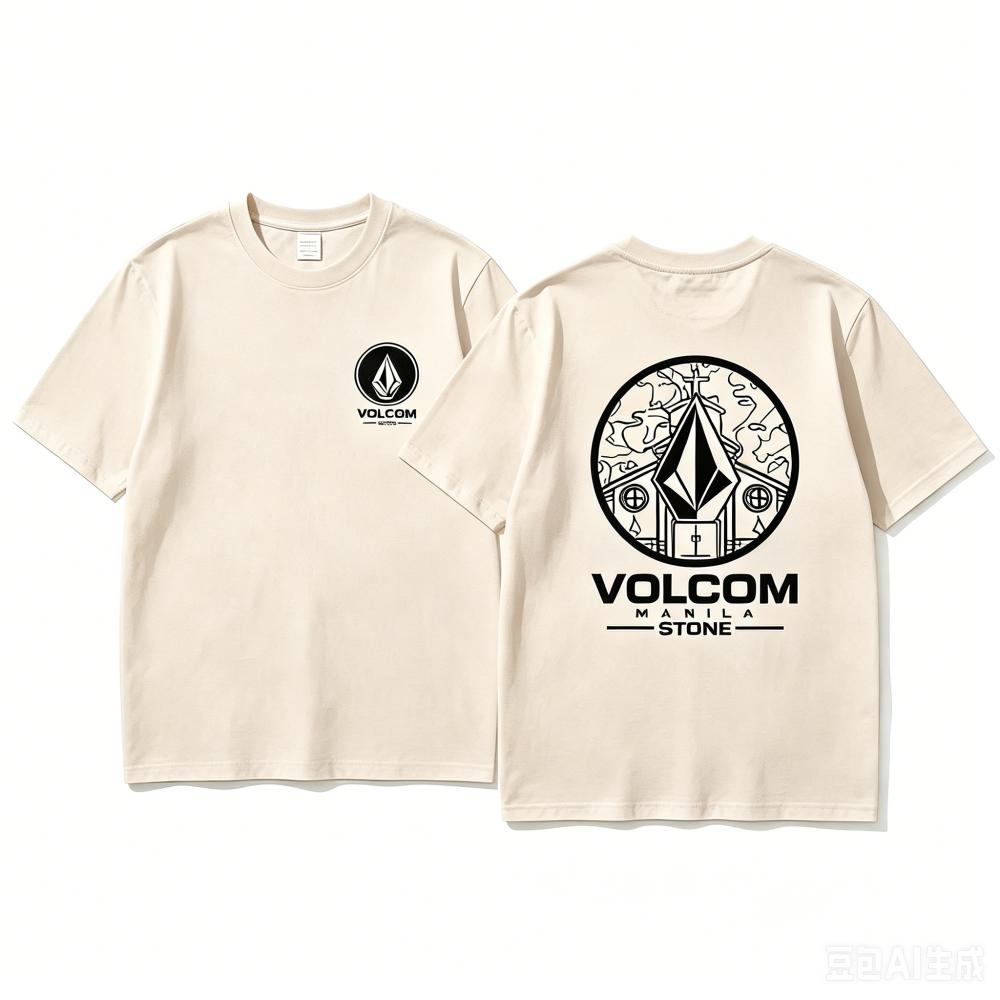 Volcom Men's T-shirt Short-sleeved Tee Sweatshirt Hip-hop Fashion Casual Street Outdoor Spring and Summer Sportswear Clothing