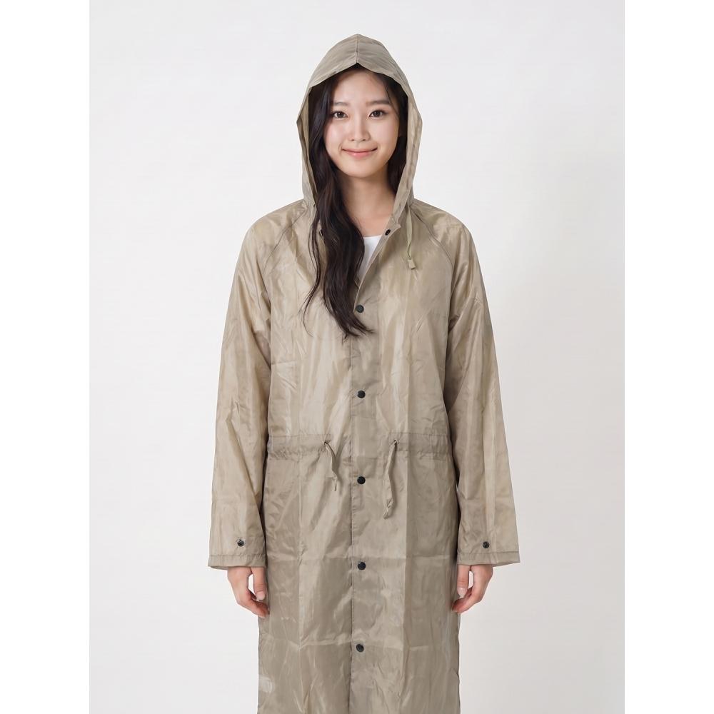 Daiso L Type Coat Rain Jacket Fabric Khaki