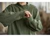 Women's Long-Sleeve Hand-Dyed Ramie Cotton Top with Button Accents - Spring Sun Protection
