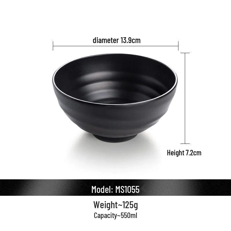 Japanese Style Melamine Noodle Bowls (Set of 5) 5.5 inch