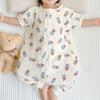 Baby Cotton Gauze Sleepsuit Romper Toddlers Lightweight Breathable Pajamas Unisex