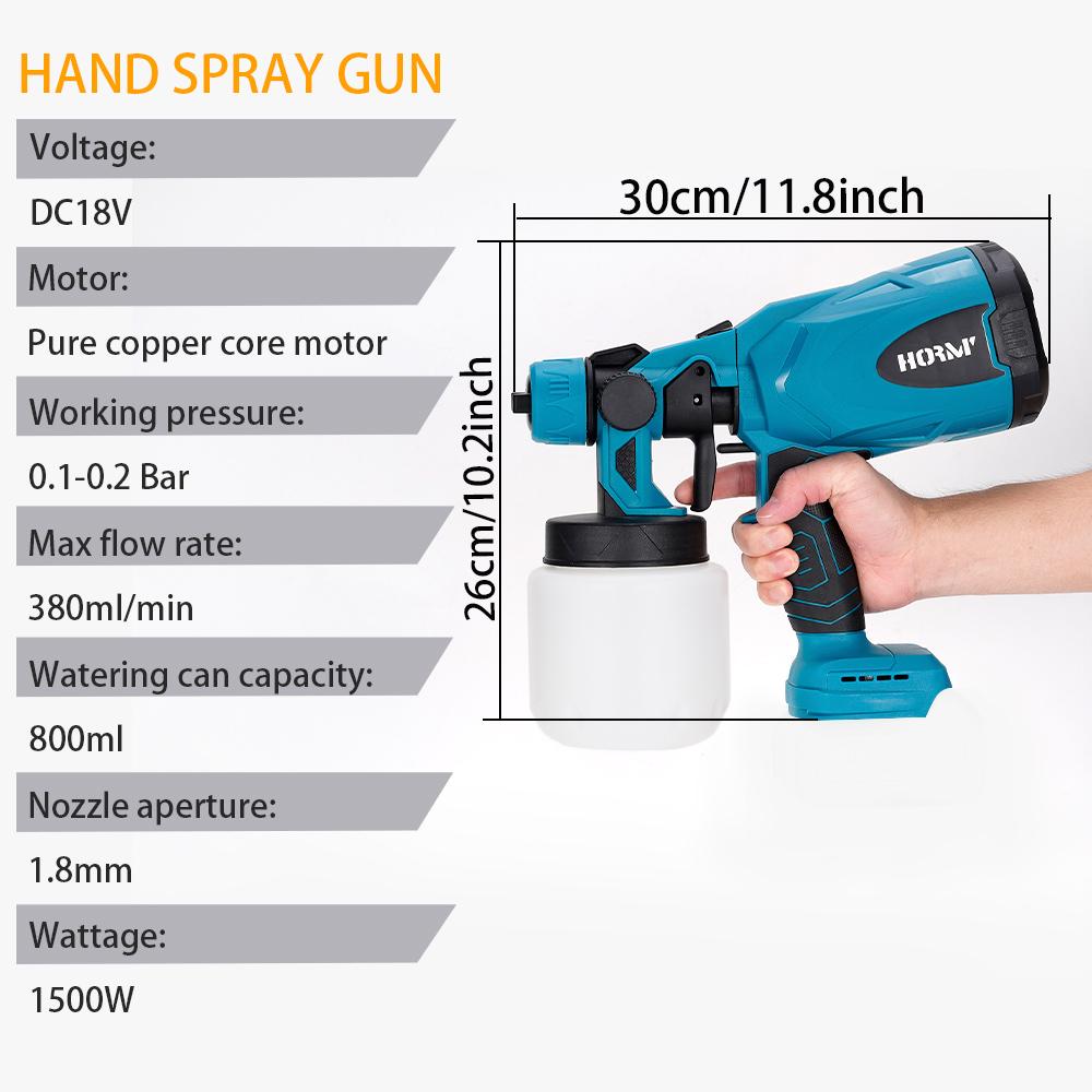 Cordless Electric Spray Gun 800ML Paint Spraying Tool Paint Sprayer Rechargeable Easy Spray Car Airbrush For Makita 18V Battery