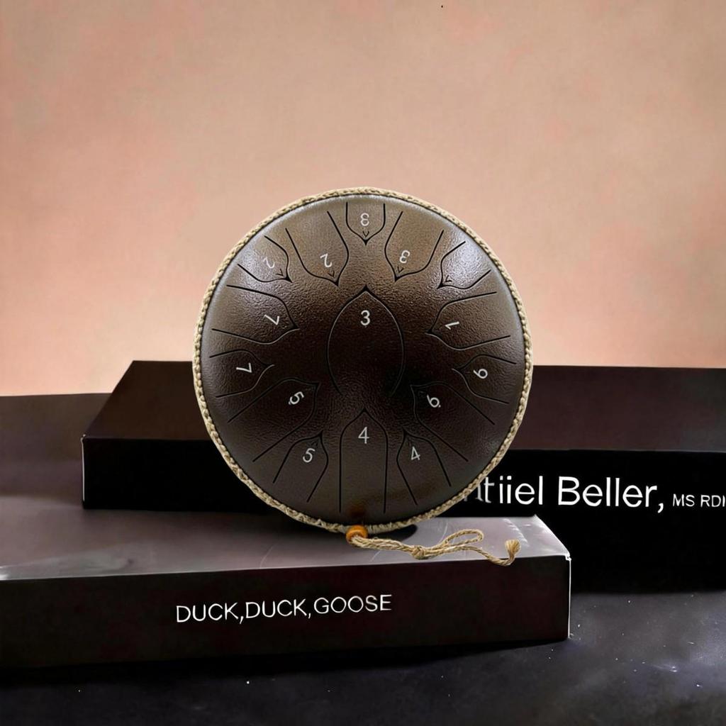 13-Inch Lotus Sanskrit Steel Tongue Drum - Ethereal Sound Instrument