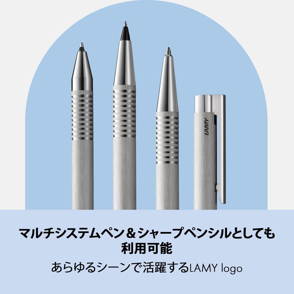 LAMY logo brushed ballpoint pen elegant and durable stainless steel ballpoint pen line width M includes large capacity refill black LAMY M 16 - - -