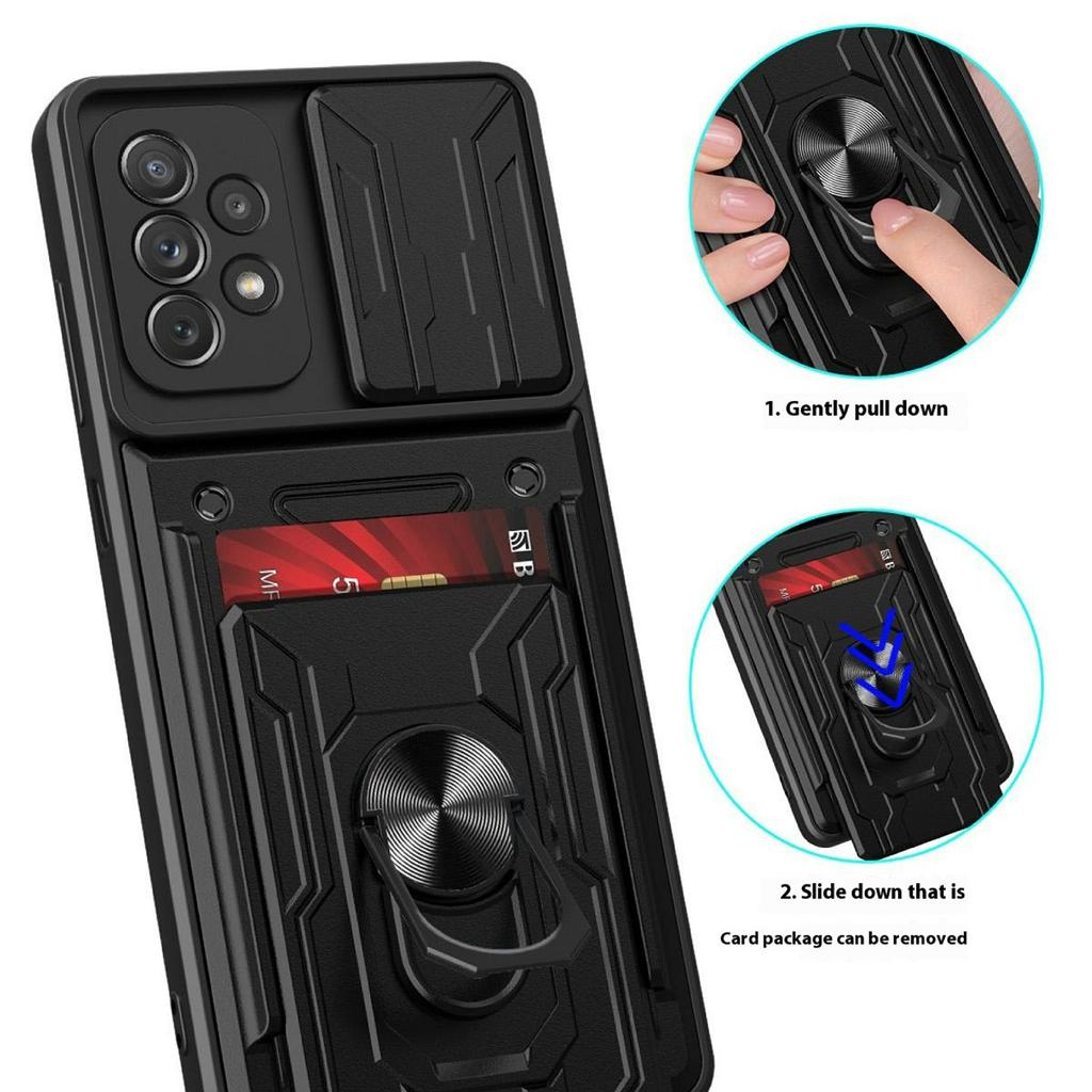 For Samsung Galaxy A23 5G (Global Version)/A23 4G Case PC + TPU Kickstand Phone Back Cover with Camera Slider