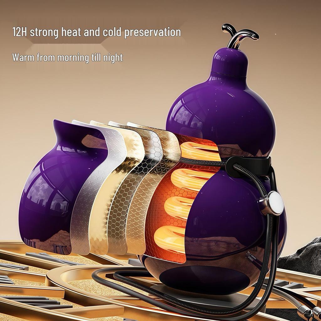 High-End Gourd Thermos: 316 Stainless Steel, Portable, Large Capacity, Unisex, Luxurious Design