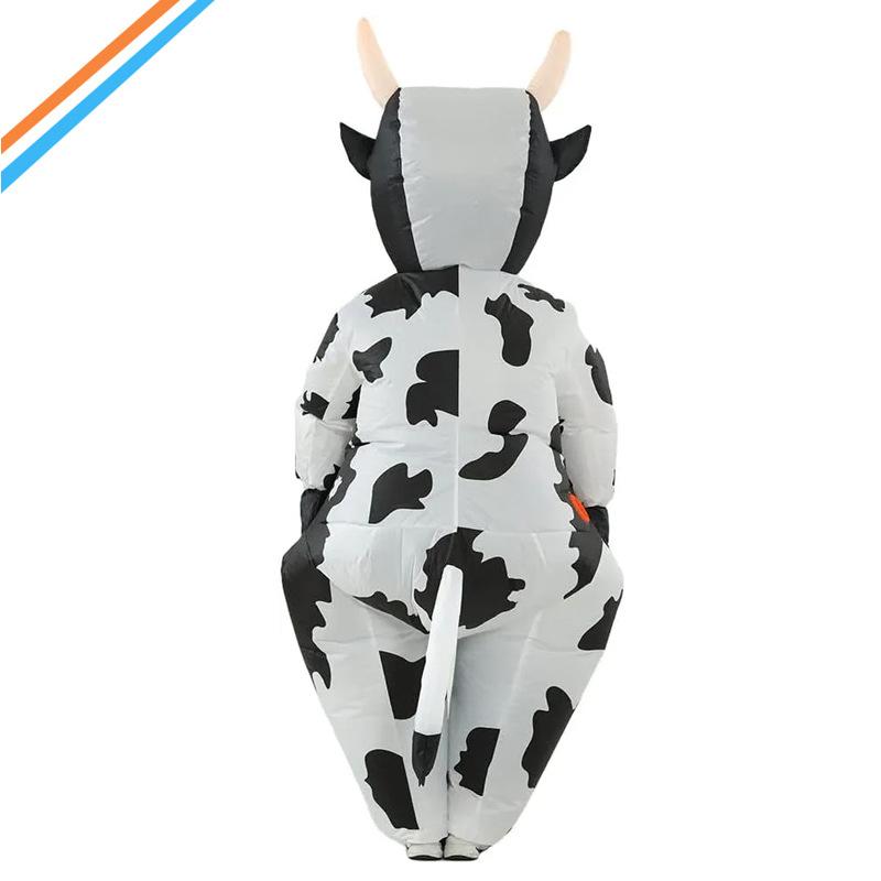 Déguisement Gonflable Vache Dessin Animé Marionnette Humaine Costume Fête Fête Accessoire Drôle Costume Vache