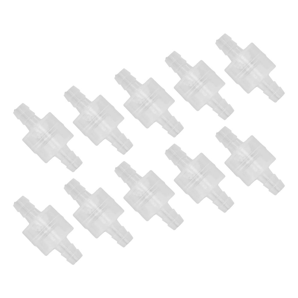 10 Pcs 1 Way Check Valve Translucent Water Stop Hose Check Valve with Spring for Chemical Industry