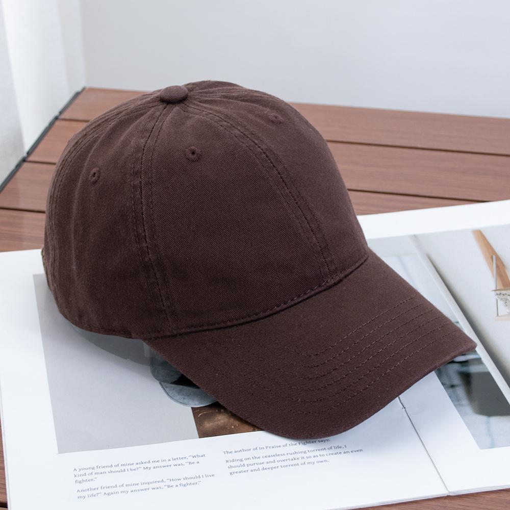 High-quality Pure Cotton Light Board Solid Color Versatile Baseball Cap for Men and Women Soft Top Casual Big Head Circumference Showing Face Small C