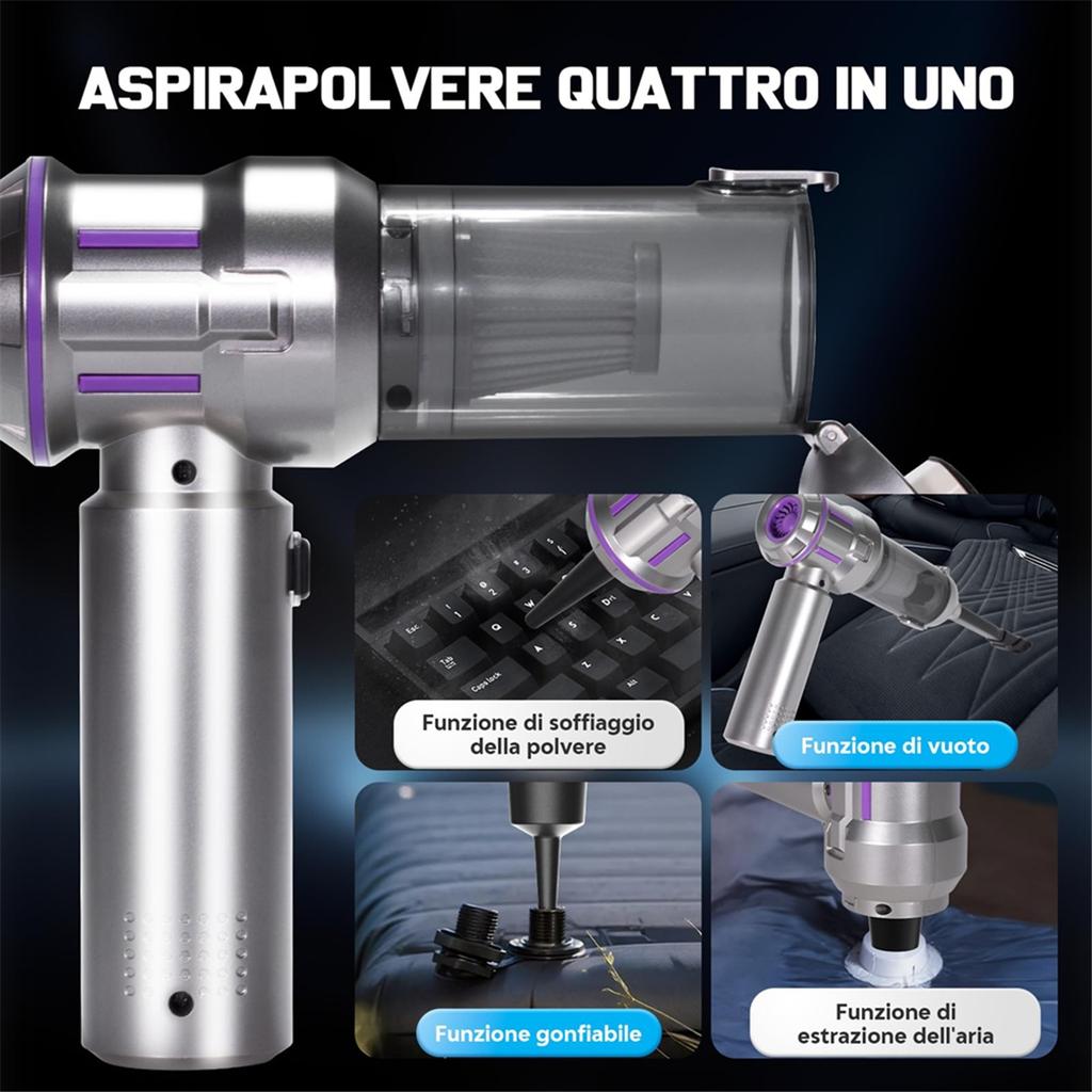Handheld Car Vacuum Cordless,Mini Cleaner Rechargeable,16000Pa Portable Vacuum with Multi-Nozzles for Home,Office,Pet