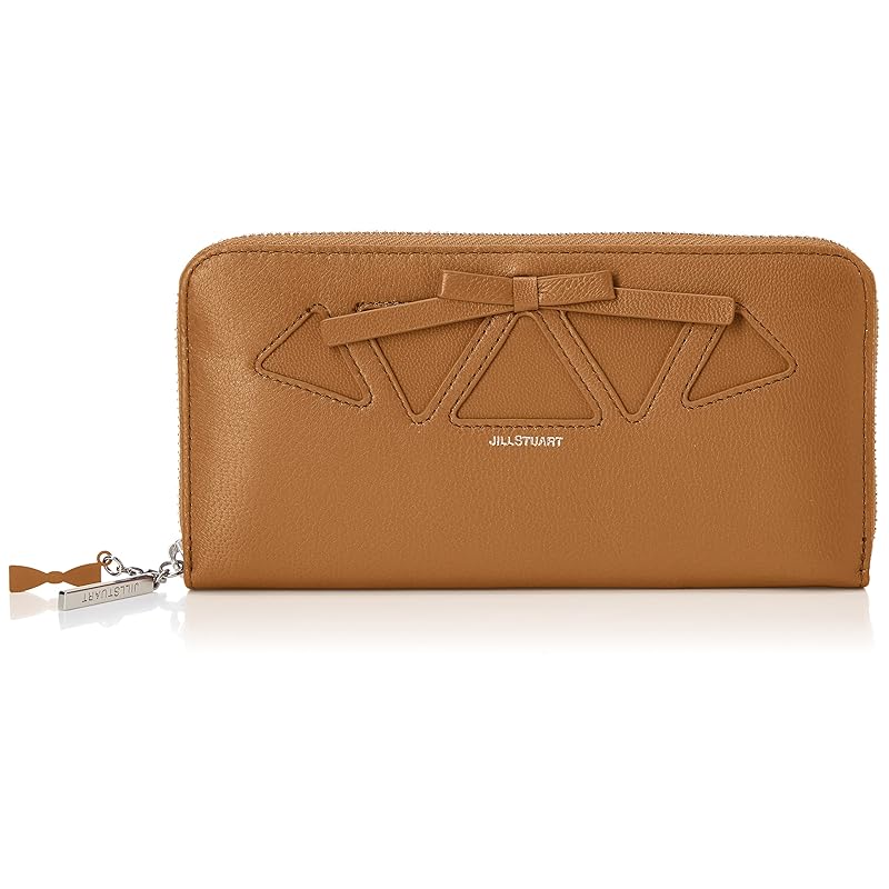 

[Jill Stuart] round zipper long wallet [Grandale] Ribbon modern goat leather leather With charm JSLW2BT1 (with exclusive BOX) camel