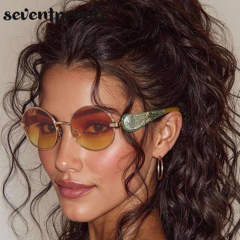 Small Frame Oval Steampunk Sunglasses Women  Luxury Brand Vintage Metal Punk Sun Glasses For Ladies Fashion Outdoor Shades